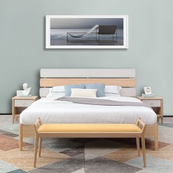 A家板木床马卡龙板木结合家具北欧1.2米1.5米单人床1.8米双