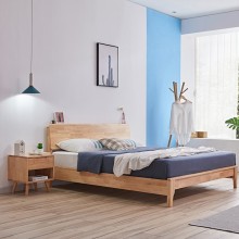 A家日式实木床北欧原木床1.2米1.5米1.8米简约现代床实木主