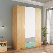 A家北欧衣柜北欧小户型平开门衣柜1.2米主柜1.4米四门衣柜带边