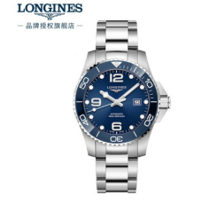 浪琴(Longines)瑞士手表 康卡斯潜水系列 机械钢带男表 