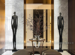 人物雕塑落地大摆件售楼处酒店餐厅走廊迎宾人创意装饰抽象艺术品
