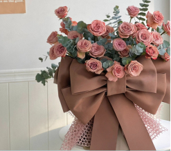 卡布奇诺玫瑰复古花束上海同城鲜花速递送花男生女友生日礼物