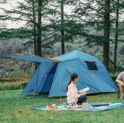 牧高笛 家庭用大空间全自动野露营3-4人速开搭建双层帐篷
